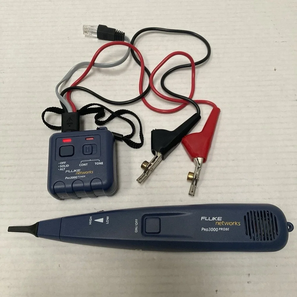 Fluke Pro3000 26100-900 Probe & Toner New Batteries Soft Case User Manual Tested